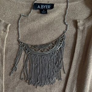 Not Rated Silver Fringe Necklace